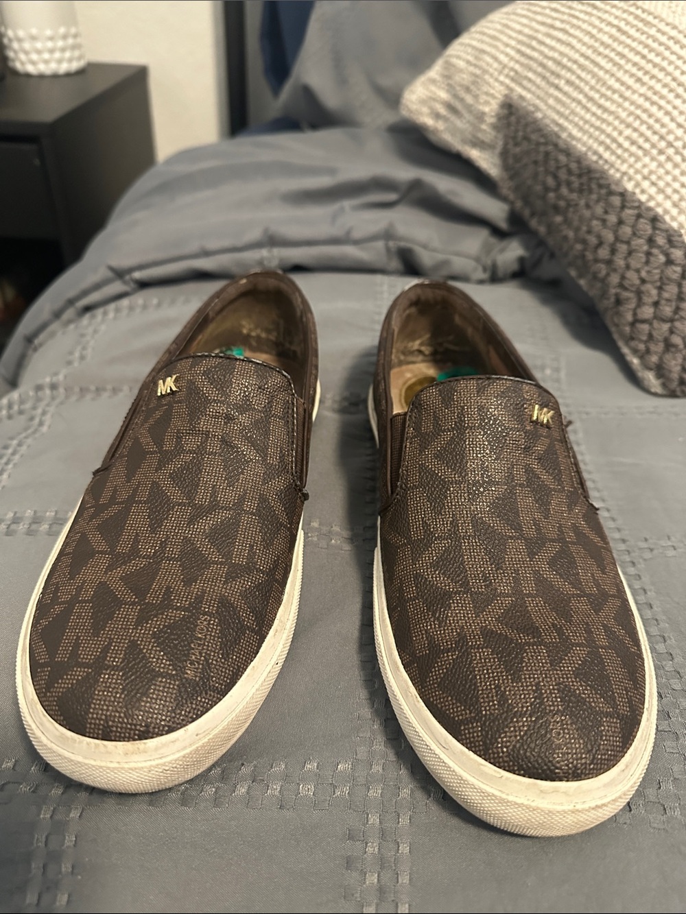 Michael Kors Brown MK Monogram Slip-On Sneakers